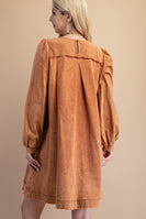 GiGio Mineral Washed Cotton Dress in Caramel