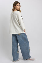 Load image into Gallery viewer, BlueVelvet OVERSIZED Leopard Bow Patched Top in White
