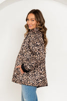 Sew in Love Quilted Leopard Jacket in Taupe/Black