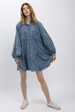 Load image into Gallery viewer, BlueVelvet Button Up Chambray Tunic Dress in Denim
