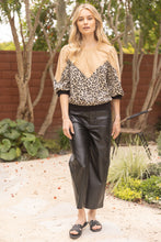 Load image into Gallery viewer, VOY Solid and Leopard Print French Terry Top in Brown
