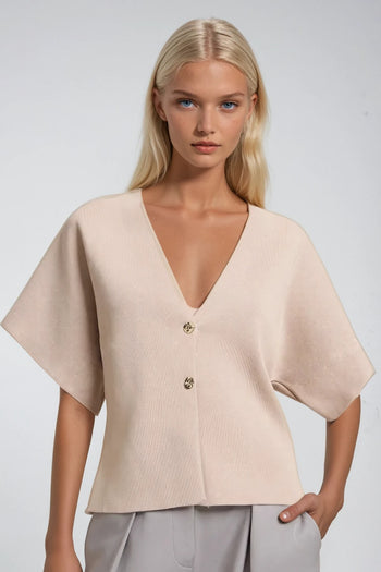 Wisteria Lane Fine Knit Cardigan in Taupe