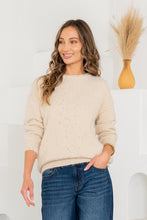 Load image into Gallery viewer, Sew in Love Knit Sweater with Multi Color Sequins and Metallic Thread in Beige
