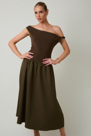 knee length dresses for ladies Meredith Strapless Contrast Bodycon Midi Dress • Shop American Threads Contrast / S