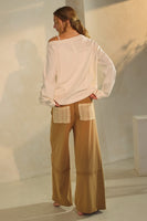 Oddi Knit Pants with Patchwork Details in Dijon