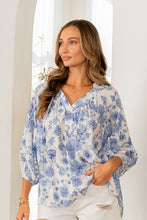 Load image into Gallery viewer, Sew in Love Floral Print Top in Off White/Denim
