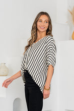 Load image into Gallery viewer, Sew In Love Textured Contrasting Colors Striped Top in Ivory/Black
