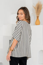 Load image into Gallery viewer, Sew In Love Textured Contrasting Colors Striped Top in Ivory/Black

