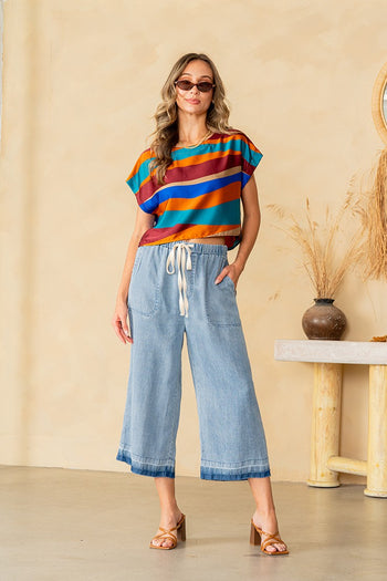 Sew in Love Lightweight Denim Pants in Denim