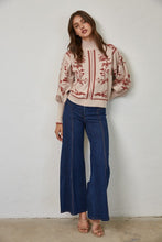 Load image into Gallery viewer, FATE Abstract and Floral Print Jacquard Knit Sweater in Mauve
