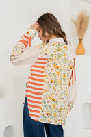 Sew in Love Mix n Match Print Relaxed Fit Top in Ivory/Rust