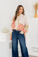 Sew in Love Mix n Match Print Relaxed Fit Top in Ivory/Rust