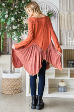 Load image into Gallery viewer, Oli &amp; Hali Mixed Fabric Tunic Top in Brick Shirts &amp; Tops Oli &amp; Hali   
