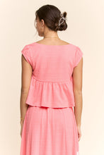 Load image into Gallery viewer, Davi &amp; Dani Crinkled Knit Top Elastic Waist Maxi Skirt Set in Pink
