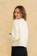 Load image into Gallery viewer, Sew in Love Open Front Sweater knit Cardigan in Oatmeal/Black
