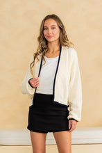 Load image into Gallery viewer, Sew in Love Open Front Sweater knit Cardigan in Oatmeal/Black
