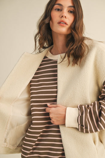AnnieWear Boucle Knit Vest in Oatmeal