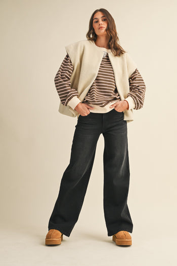 AnnieWear Boucle Knit Vest in Oatmeal