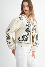 Load image into Gallery viewer, MABLE  Embroidered Quilted Jacket in Light Taupe
