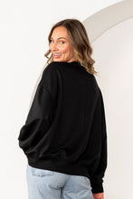 Load image into Gallery viewer, Sew in Love Floral Rhinestone Sweatshirt in Black
