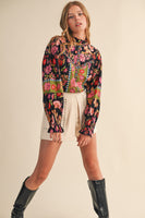 &merci Exclusive Floral Print Top in Black Multi Floral