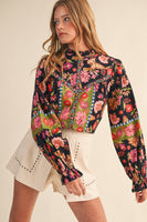 &merci Exclusive Floral Print Top in Black Multi Floral