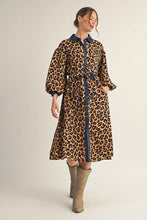 Load image into Gallery viewer, Jodifl Button Down Front Leopard Print Midi Dress in Animal ON ORDER
