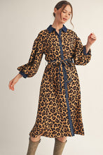 Load image into Gallery viewer, Jodifl Button Down Front Leopard Print Midi Dress in Animal ON ORDER
