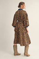 Jodifl Button Down Front Leopard Print Midi Dress in Animal ON ORDER