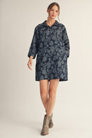 Jodifl Denim Floral Dress in Dark Denim