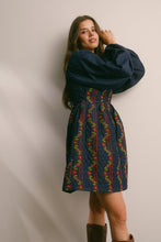 Load image into Gallery viewer, Forte Quilted Floral Embroidery Mini Dress in Midnight Indigo
