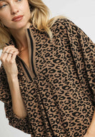 Umgee Leopard Jacquard Top in Latte