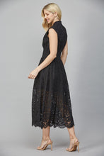 Load image into Gallery viewer, FATE Front Zip Lace Midi Dress in Black
