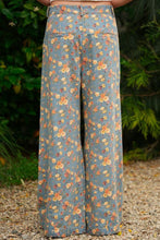 Load image into Gallery viewer, TRENDiLiTY Mineral Washed Floral Denim Wide Leg Pants in Denim
