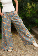 Load image into Gallery viewer, TRENDiLiTY Mineral Washed Floral Denim Wide Leg Pants in Denim
