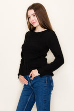 Load image into Gallery viewer, White Birch FITTED Smocked Bodice Top in Washed Black
