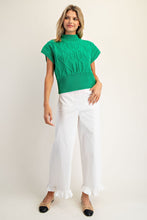 Load image into Gallery viewer, ee:some Diamond/Cable Knit Cap Sleeve Sweater in Kelly Green
