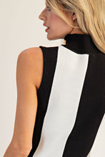 Load image into Gallery viewer, ee:some Striped Scalloped Hem Sleeveless Sweater in Black
