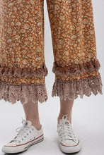 Load image into Gallery viewer, BlueVelvet Floral Print Pants with Lace Trim in Rust
