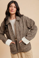 AnnieWear Sherpa Lined Leopard Jacket in Mocha