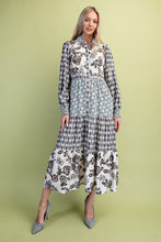 Load image into Gallery viewer, GiGio Mixed Print Maxi Dress in Black Mix
