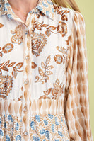 GiGio Mixed Print Maxi Dress in Mocha Mix