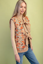 Load image into Gallery viewer, GiGio Contrasting Floral Print Quilted Vest in Burnt Orange
