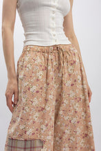 Load image into Gallery viewer, BlueVelvet Floral Print with Patchwork Bloomer Pants in Mushroom
