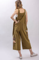 BlueVelvet Patchwork Adjustable Strap Overalls in Sage