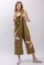 Load image into Gallery viewer, BlueVelvet Patchwork Adjustable Strap Overalls in Sage
