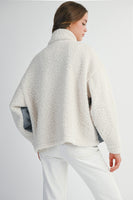 MABLE OVERSIZED Denim and Fleece Jacket in Cream