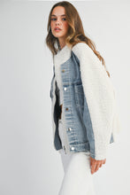 Load image into Gallery viewer, MABLE OVERSIZED Denim and Fleece Jacket in Cream
