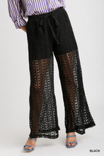 Load image into Gallery viewer, Umgee Crochet Lace Fabric Pants in Black
