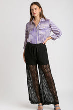 Load image into Gallery viewer, Umgee Crochet Lace Fabric Pants in Black
